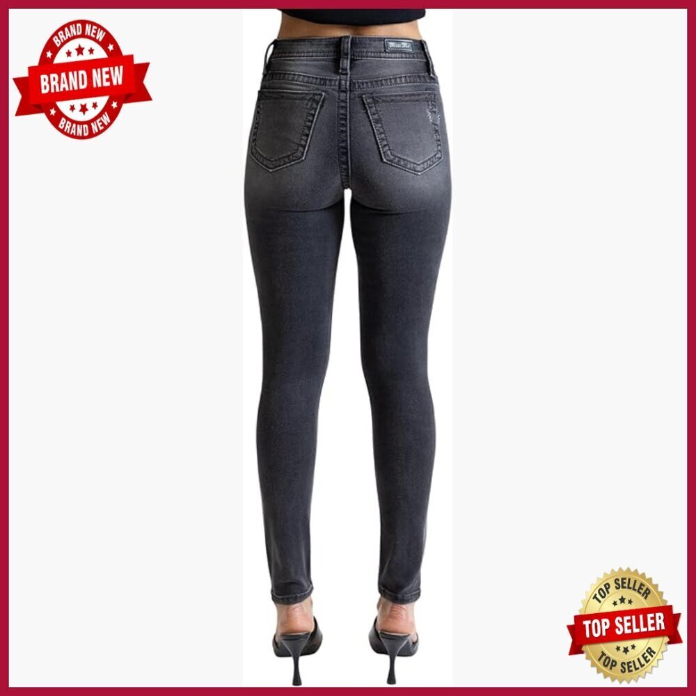 High-Rise Skinny Jeans, 29" Inseam, Stretch Cotton Blend, Dark Wash